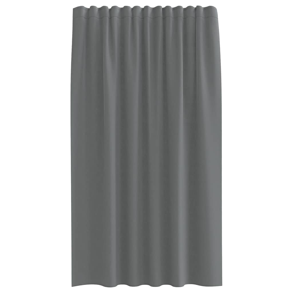 Voile Curtains with Rod Pockets 2 pcs Dark Grey