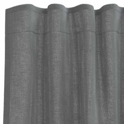 Voile Curtains with Rod Pockets 2 pcs Dark Grey