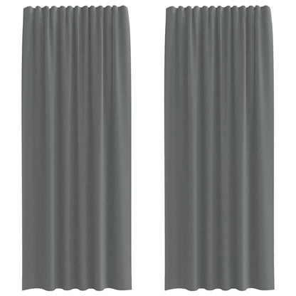 Voile Curtains with Rod Pockets 2 pcs Dark Grey