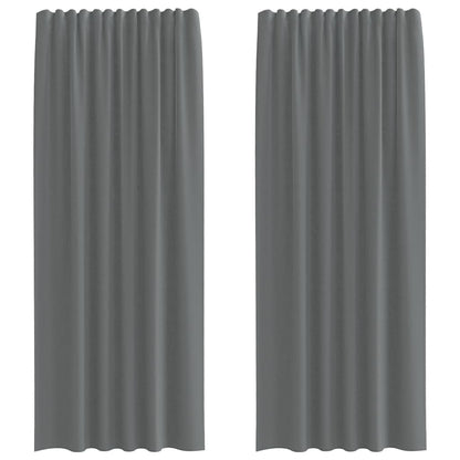 Voile Curtains with Rod Pockets 2 pcs Dark Grey