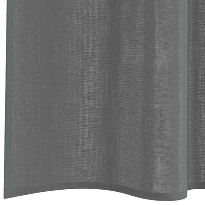 Voile Curtains with Rod Pockets 2 pcs Dark Grey