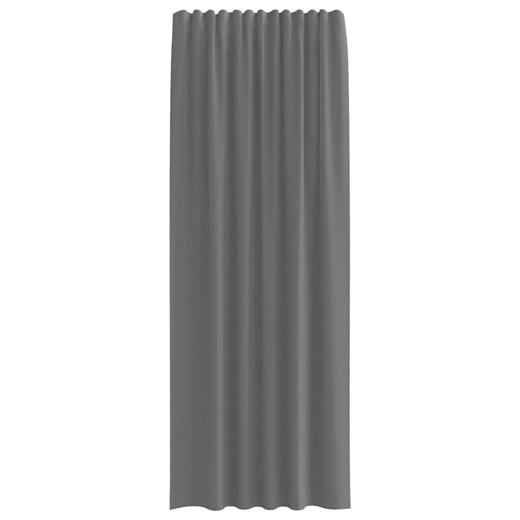 Voile Curtains with Rod Pockets 2 pcs Dark Grey