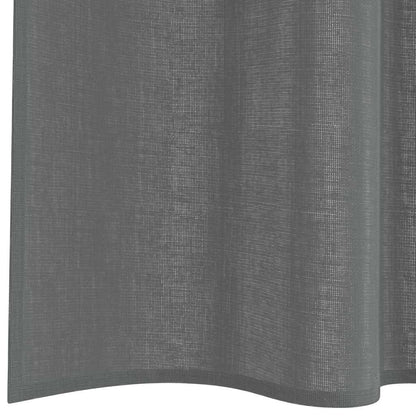 Voile Curtains with Rod Pockets 2 pcs Dark Grey