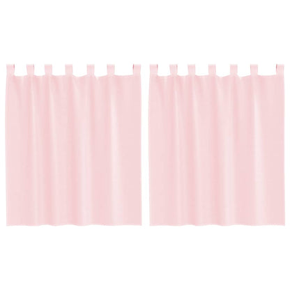 Voile Curtains with Rod Pockets 2 pcs Light Pink