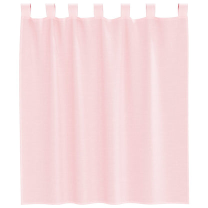 Voile Curtains with Rod Pockets 2 pcs Light Pink