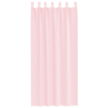 Voile Curtains with Rod Pockets 2 pcs Light Pink