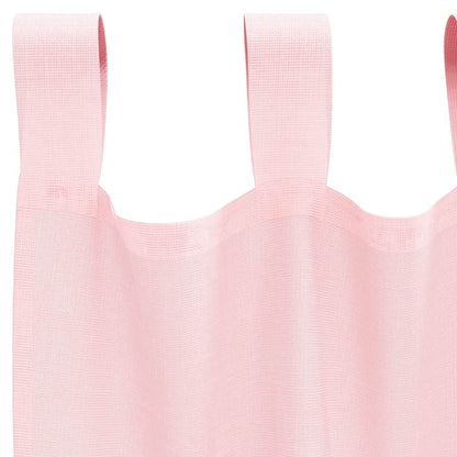 Voile Curtains with Rod Pockets 2 pcs Light Pink