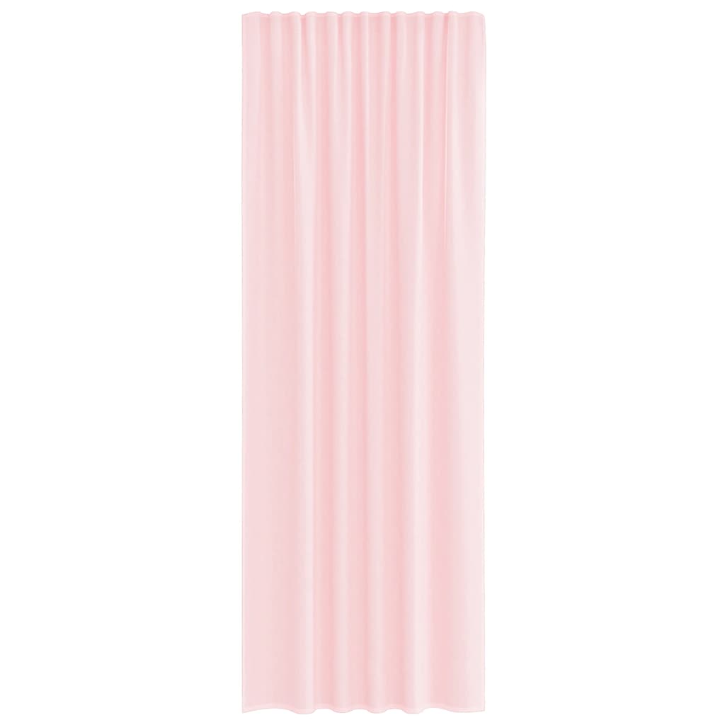 Voile Curtains with Rod Pockets 2 pcs Light Pink