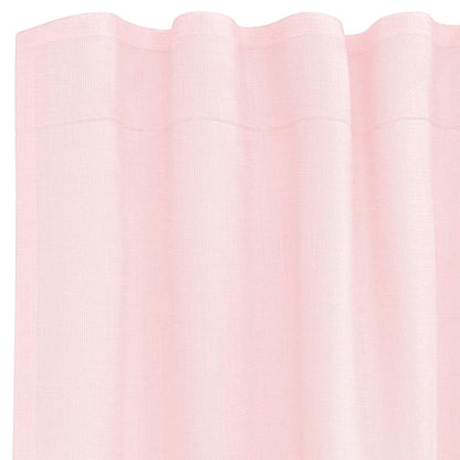 Voile Curtains with Rod Pockets 2 pcs Light Pink