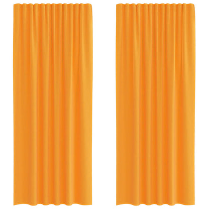 Voile Curtains with Rod Pockets 2 pcs Orange