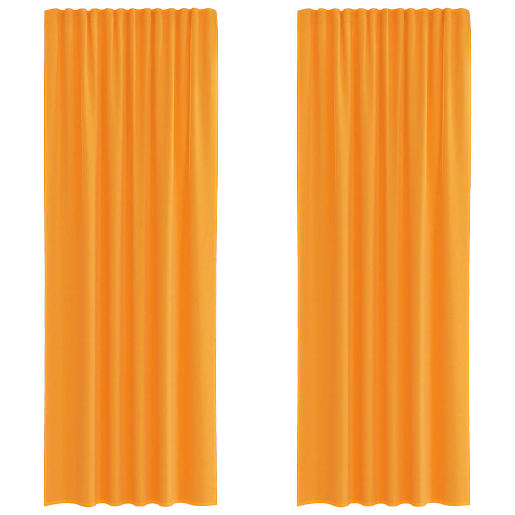 Voile Curtains with Rod Pockets 2 pcs Orange