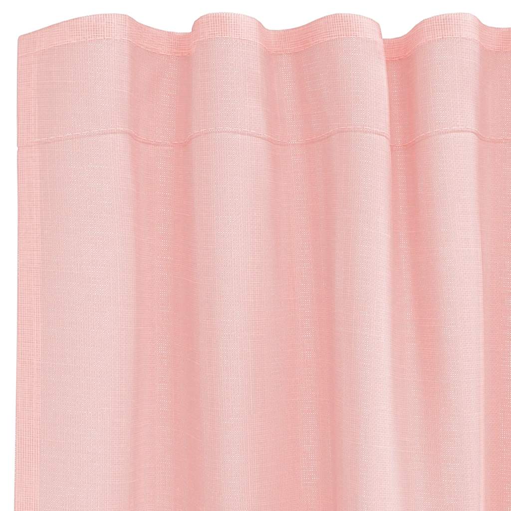 Voile Curtains with Rod Pockets 2 pcs Pink