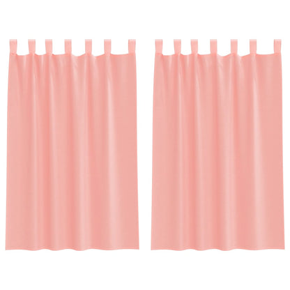 Voile Curtains with Rod Pockets 2 pcs Pink