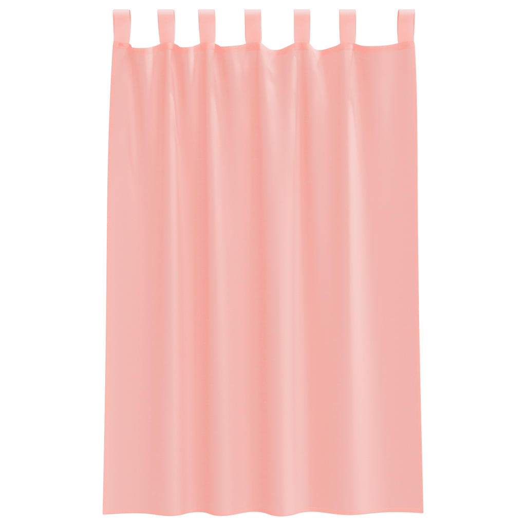 Voile Curtains with Rod Pockets 2 pcs Pink