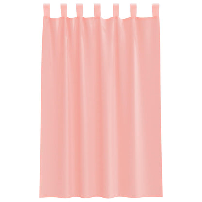 Voile Curtains with Rod Pockets 2 pcs Pink