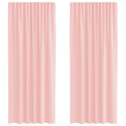 Voile Curtains with Rod Pockets 2 pcs Pink