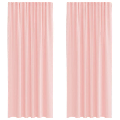 Voile Curtains with Rod Pockets 2 pcs Pink