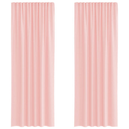 Voile Curtains with Rod Pockets 2 pcs Pink