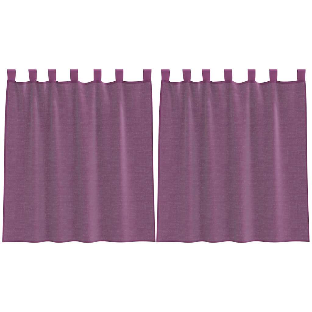 Voile Curtains with Rod Pockets 2 pcs Purple