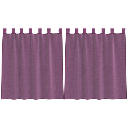 Voile Curtains with Rod Pockets 2 pcs Purple