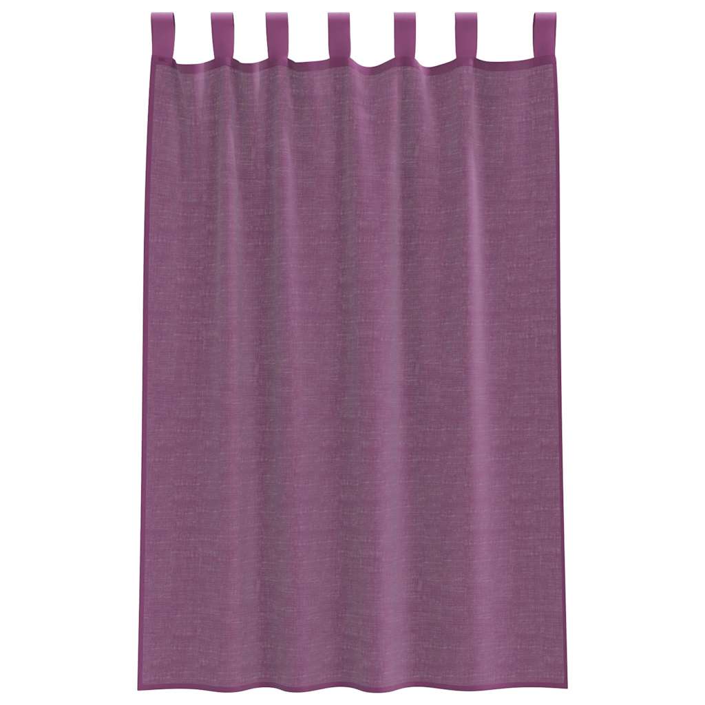 Voile Curtains with Rod Pockets 2 pcs Purple