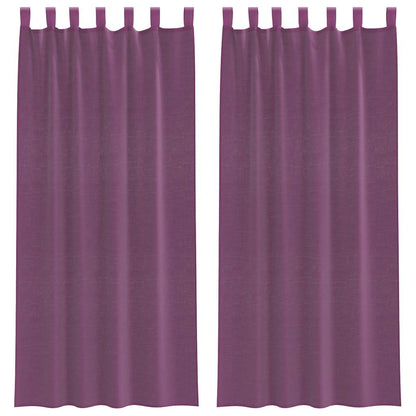 Voile Curtains with Rod Pockets 2 pcs Purple