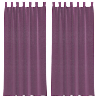 Voile Curtains with Rod Pockets 2 pcs Purple