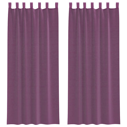 Voile Curtains with Rod Pockets 2 pcs Purple