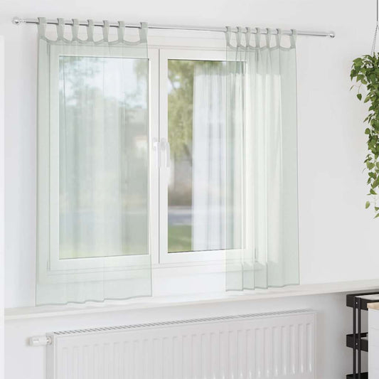 Voile Curtains with Rod Pockets 2 pcs Light Grey