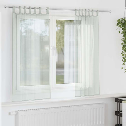 Voile Curtains with Rod Pockets 2 pcs Light Grey