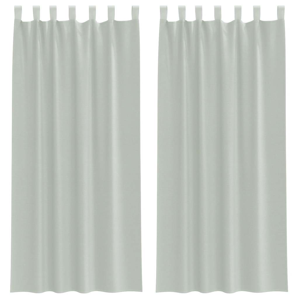 Voile Curtains with Rod Pockets 2 pcs Light Grey