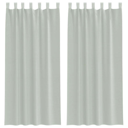 Voile Curtains with Rod Pockets 2 pcs Light Grey