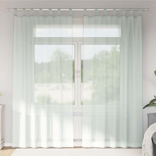 Voile Curtains with Rod Pockets 2 pcs Light Grey