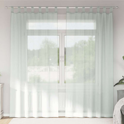 Voile Curtains with Rod Pockets 2 pcs Light Grey