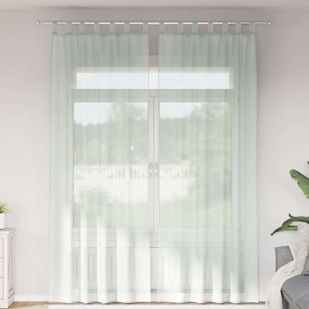 Voile Curtains with Rod Pockets 2 pcs Light Grey