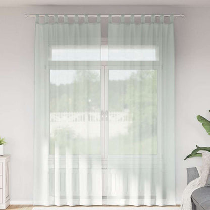 Voile Curtains with Rod Pockets 2 pcs Light Grey