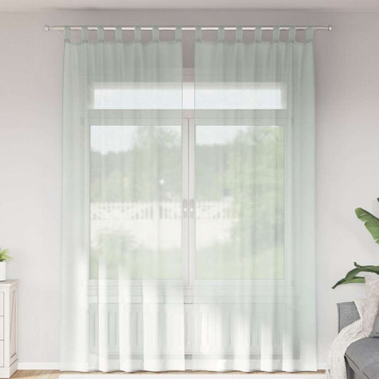 Voile Curtains with Rod Pockets 2 pcs Light Grey