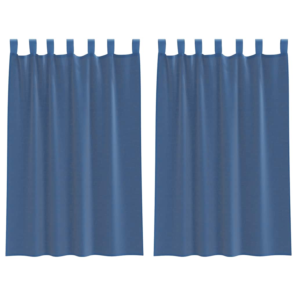 Voile Curtains with Rod Pockets 2 pcs Royal Blue