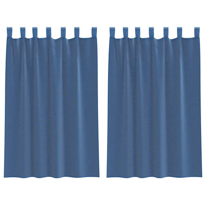 Voile Curtains with Rod Pockets 2 pcs Royal Blue