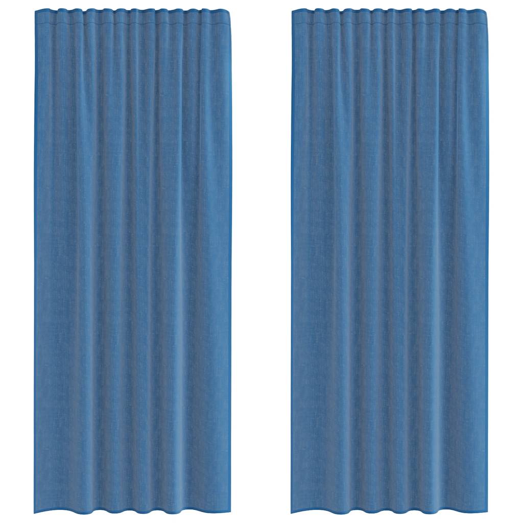 Voile Curtains with Rod Pockets 2 pcs Royal Blue
