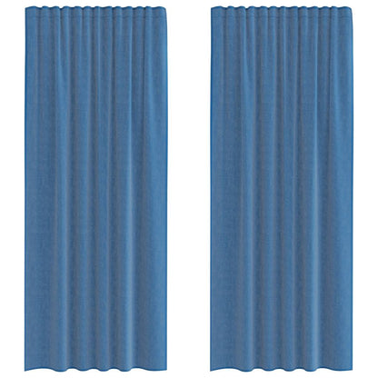 Voile Curtains with Rod Pockets 2 pcs Royal Blue