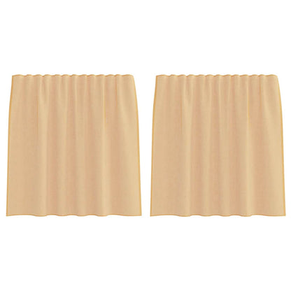 Voile Curtains with Rod Pockets 2 pcs Sand
