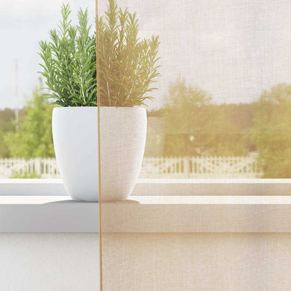 Voile Curtains with Rod Pockets 2 pcs Sand
