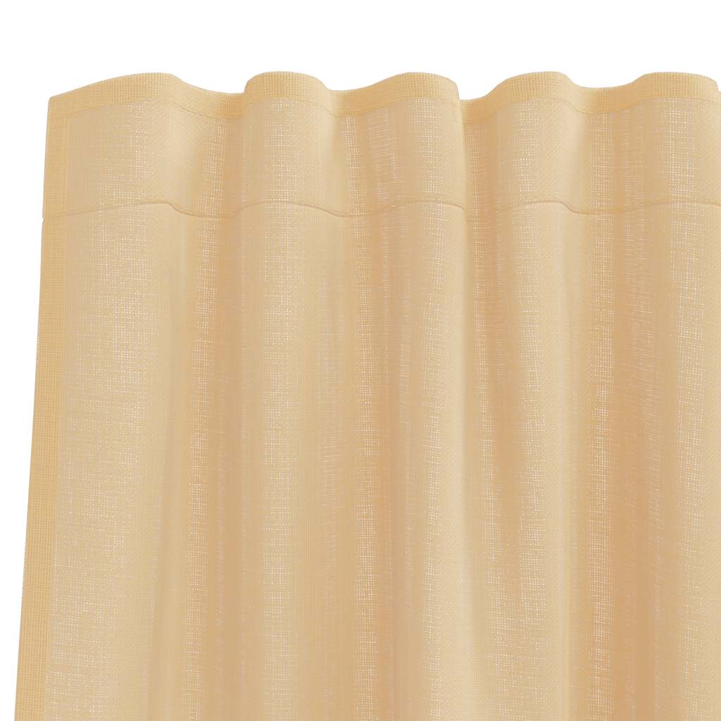 Voile Curtains with Rod Pockets 2 pcs Sand