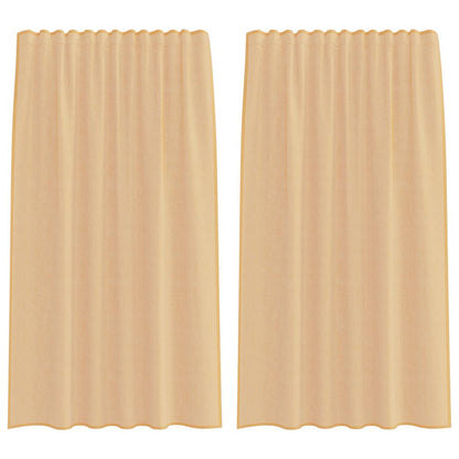 Voile Curtains with Rod Pockets 2 pcs Sand