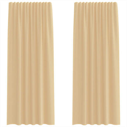 Voile Curtains with Rod Pockets 2 pcs Sand