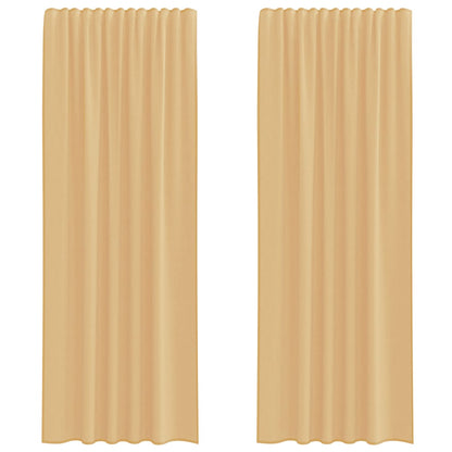 Voile Curtains with Rod Pockets 2 pcs Sand