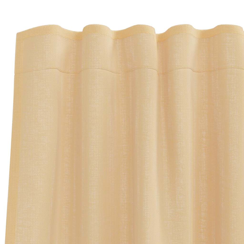 Voile Curtains with Rod Pockets 2 pcs Sand