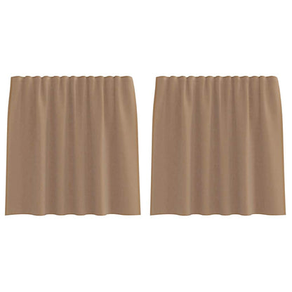 Voile Curtains with Rod Pockets 2 pcs Light Brown