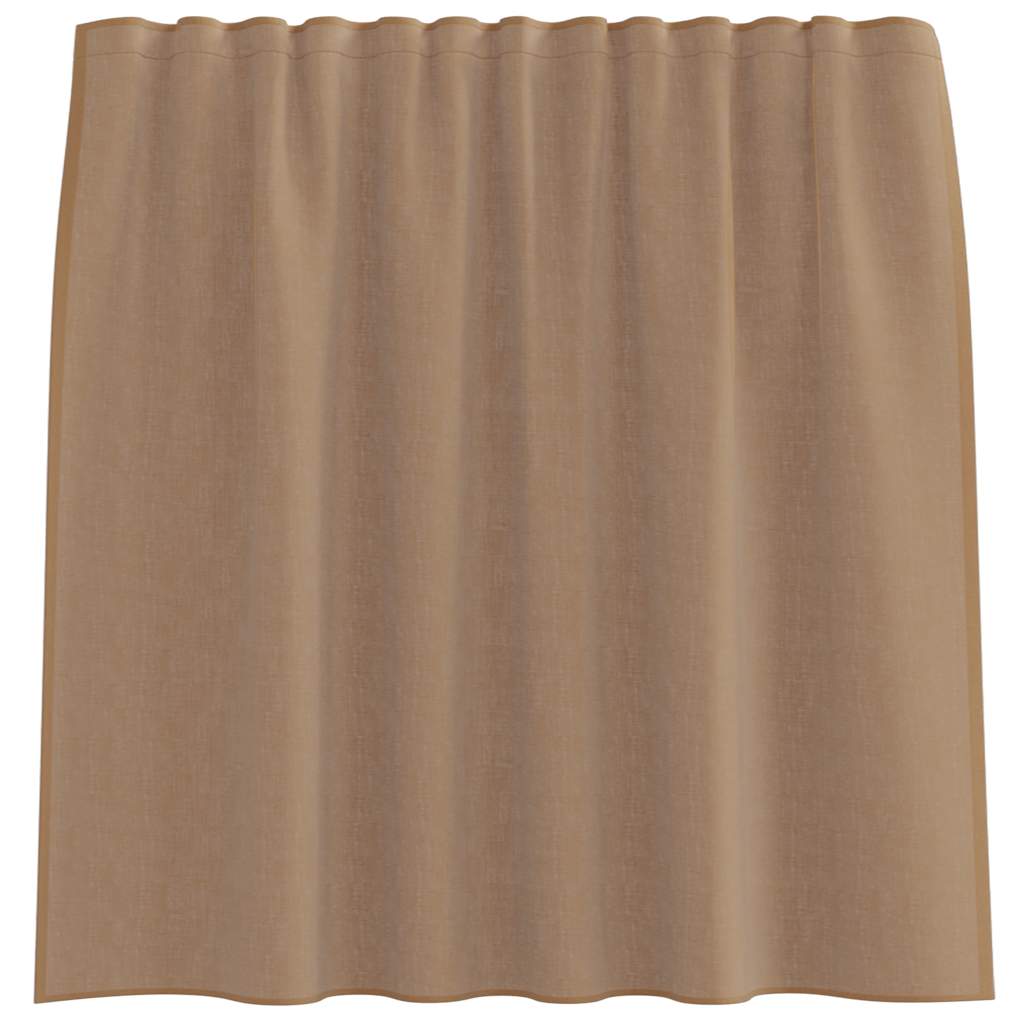 Voile Curtains with Rod Pockets 2 pcs Light Brown